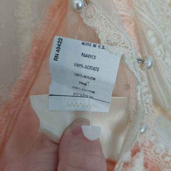 Gunne Sax Romantic Renaissance Bridal Peach Maxi Dress with Lace Capelet - Picture 6 of 10